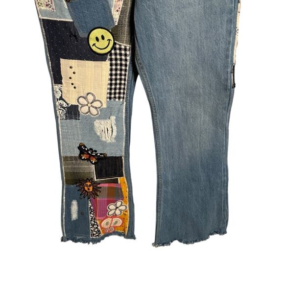 BDG Urban Outfitters Patchwork High Waisted Flare Jeans 27 - Picture 3 of 13